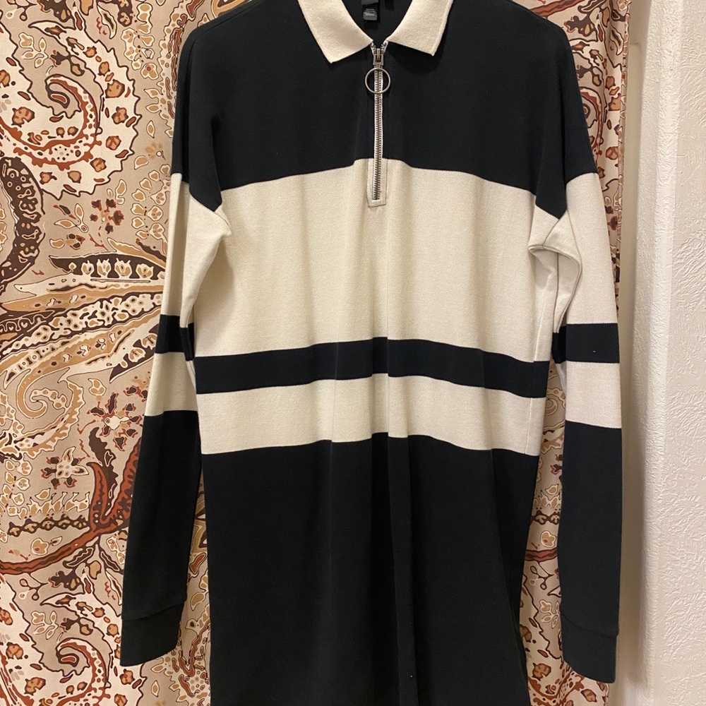 Cotton long sleeve polo dress